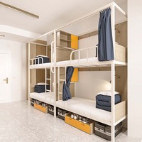 Lit superposé moderne en métal pour le personnel des auberges de jeunesse, dortoirs et espaces de vie avec design silencieux