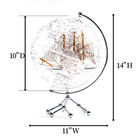 Globe terrestre lumineux à commande tactile de 25 cm, décoration pour la maison, jouet éducatif pour enfants, globes terrestres