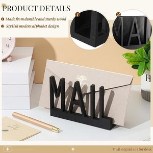 Wooden Trust Desktop <b>File</b> Storage Rack Black 3 Layer Letter <b>Organizer</b> Office Desk <b>Organizer</b> - Product Image 2