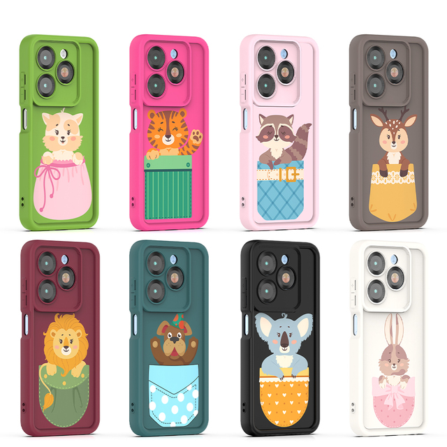 Shockproof Anti-Fingerprint UV Painted TPU+Silicone Phone Case for TECNO SPARK Go 1s 30C 30 Pro & Camon 40 Cute Design
