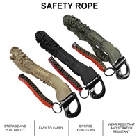 Sangle de sécurité tactique en polyester avec élastique interne, cordon de retenue personnel pour les sports de plein air, l'entraînement et le camping