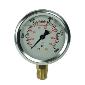 Huben 2.5 "5000psi đo áp suất-thép không gỉ, 2.5" NPT Đồng undermounted, Glycerin đầy - Product Image 2