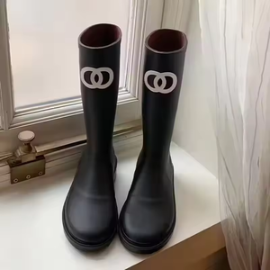 Zapatos de cuero genuino de alta calidad para mujer, botas por encima de la rodilla, zapatos de diseñador de moda para mujer, zapatos casuales para exteriores, botines largos. - Product Image 2