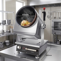 Machine de cuisson automatique commerciale pour sautés, 5 kW, cuisinière électrique de cuisine, wok de 300 mm pour restaurant et snack-bar