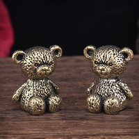 Figurine d'ours maléfique en laiton, commande en gros, statue en cuivre antique, personnalisable, décoration de bureau, cadeau d'affaires pour la revente
