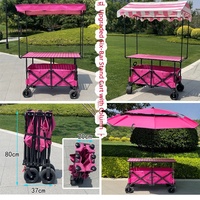 Chariot de camping pliable robuste à double couche avec double frein et roues à 12 roulements OEM