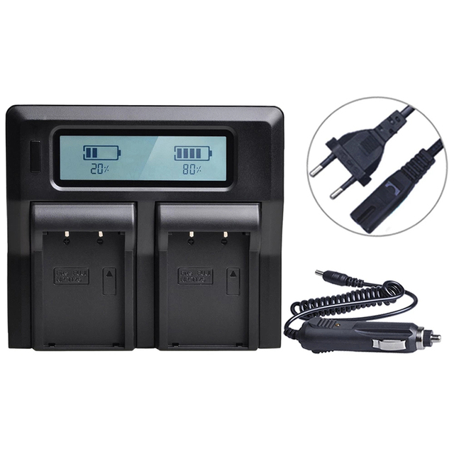 NP-T125 T125 LCD Rapid 2 Ports Charger for Fujifilm GFX 50S, GFX50S, GFX 50R, GFX50R, GFX 100, GFX100 VG-GFX1 Camera
