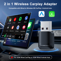 Woobooboox Car-play Auto con cable a inalámbrico 2 en 1 caja inteligente BT5.0 para coche Universal Original con cable Car-play Auto