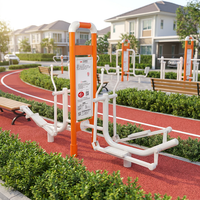 Machine elliptique à deux positions en acier galvanisé pour l'extérieur, équipement de fitness pour parcs municipaux certifié ISO