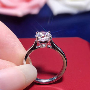 Anillo <span class=keywords><strong>de</strong></span> Compromiso y Matrimonio <span class=keywords><strong>de</strong></span> Plata <span class=keywords><strong>de</strong></span> Ley 925 con Moissanita, Joyería <span class=keywords><strong>de</strong></span> Lujo al por Mayor - Product Image 5