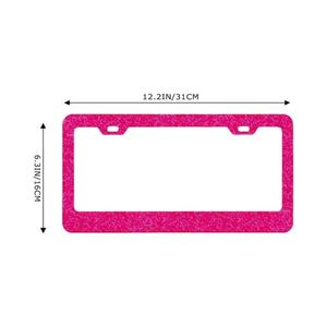 Marco de Matrícula Personalizado de Aleación de Aluminio con Purpurina Rosa de Alta Calidad al por Mayor para Decoración de Automóviles de Mujer - Product Image 2