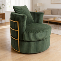 Chaise de salle à manger, de café ou d'appoint moderne et contemporaine en tissu velours côtelé, style minimaliste, pour club ou hall, siège individuel