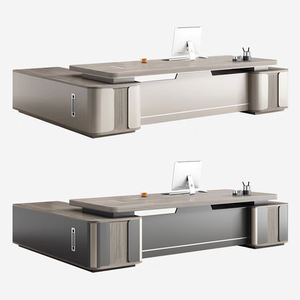 Sıcak satış lüks Modern L şekli direktörü Ceo patron ahşap iş istasyonu masası ofis mobilyaları masa takım yemlik yönetici ofis masası - Product Image 6