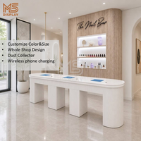 Table de manucure sur mesure MS, moderne, avec tiroir, simple ou double, de luxe, durable, avec recharge sans fil pour téléphone, pour poste de manucure en centre commercial