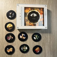 Boîte à musique personnalisée en acrylique vierge avec capteur NFC, disque rotatif, aimant de réfrigérateur, veilleuse, enregistreur de vinyle et CD remplaçables