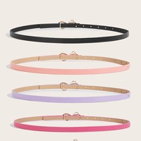Nouvelle ceinture de mode pour femme, style rétro, en cuir verni, avec nœud coloré, boucle fine en alliage, pour jeans, robes et pantalons, élégante et décorative