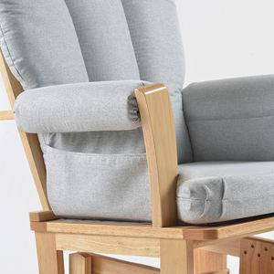 เก้าอี้ไม้แบบใหม่สำหรับพักผ่อนในบ้านเก้าอี้โซฟาพร้อมออตโตมันสำหรับห้องคลอดคุณแม่และเฟอร์นิเจอร์ห้องนั่งเล่น - Product Image 4