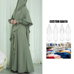 custom 2024 afghanistan kleid modest abaya pleats supplier designs dubai abaya islamic clothing muslim dresses for women
