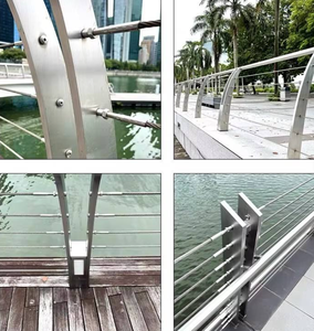 Rampe de balcon extérieure en acier inoxydable de 42 pouces, installation facile, ne rouille pas, pour <span class=keywords><strong>balustrade</strong></span> et garde-corps - Product Image 6