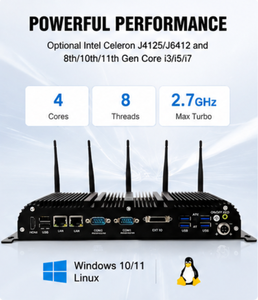 <span class=keywords><strong>Mini</strong></span> <span class=keywords><strong>PC</strong></span> industriel sans ventilateur Intel Core i7-8560u, double LAN, 6 ports COM pour PLC, CNC, ordinateur d'automatisation industrielle - Product Image 3