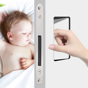 No-Ha Noir Coulissant Argent Poche Interne Confidentialité Invisible Passage <span class=keywords><strong>Sans</strong></span> Clé Dissimulé <span class=keywords><strong>Sans</strong></span> Cadre <span class=keywords><strong>Poignée</strong></span> De <span class=keywords><strong>Porte</strong></span> Avec Serrure Cachée - Product Image 1