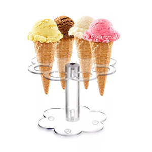 Soporte de cono de helado personalizado de fábrica, soporte de exhibición de cono de gofre acrílico de 8 agujeros - Product Image 4