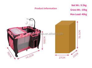 Lit de jeu multifonctionnel et mobile pour bébé, table à langer pliable et portable, berceau pour bébé - Vente en gros - Product Image 5