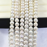 Chaîne de perles d'eau douce naturelles cultivées en Chine, de Zhuji, de type Edison, de qualité AA, de 9 à 10 mm, blanches, de la marque FEIRUN