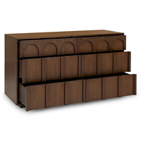 Ensemble de meubles de chambre à coucher de luxe en bois de noyer, commode à 6 tiroirs, commode double