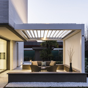 <span class=keywords><strong>Pergola</strong></span> <span class=keywords><strong>bioclimatique</strong></span> moderne intelligente électrique rétractable en aluminium imperméable pour extérieur, toit à lames orientables, cour, jardin, loisirs - Product Image 1