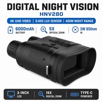 Jumelles de vision nocturne numériques LCD HNV280 de 3 pouces, appareil de vision nocturne infrarouge rechargeable de 6000 mAh, observation des animaux