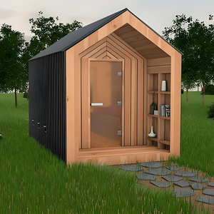 ساونا خارجية عالية الجودة مخصصة للبيع مع ساونا تقليدية للحدائق بالبخار الجاف ولعدد 4 أشخاص - Product Image 2