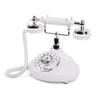 Téléphone rotatif de luxe antique pour mariage, enregistreur de messages audio, livre d'or avec fonction de recomposition, filaire, LAN, matériau ABS, mémoire 8 Go