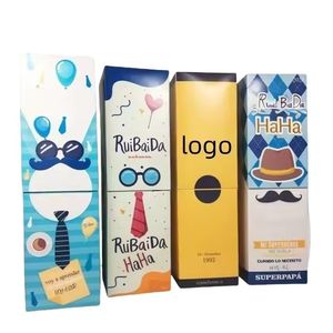 Caja de papel Kraft blanca con logotipo personalizado, embalaje ecológico para vino tinto, paraguas, termo, taza y leche para caja de regalo - Product Image 1