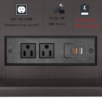 Table d'appoint moderne à double niveau en MDF avec station de charge USB intégrée, étagère de charge multi-appareils pour salon, chambre, bureau