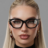 Lunettes de soleil œil de chat de luxe pour femmes, monture métallique rétro, verres solaires personnalisables, vente en gros, lunettes tendance pour dames, protection UV400, montures de créateur