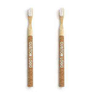 Cepillo de Dientes de Bambú de Alta Calidad con Logotipo Personalizado, Cerdas Suaves Biodegradables, Mango de Paja de Trigo Natural - Product Image 1