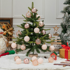 25 pièces, nouvelle conception, boules <span class=keywords><strong>de</strong></span> Noël rondes dorées élégantes, bleu Italie, en plastique, pour l'intérieur et l'extérieur, décorations suspendues pour arbre, en stock - Product Image 6