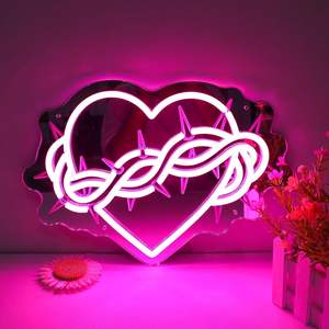 <span class=keywords><strong>Thorn</strong></span> Heart Mirror Neon Sign Décoration de miroir gothique avec éclairage réglable Lumières de miroir de maquillage pour la maison et la salle de bain - Product Image 1