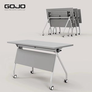 Table de formation modulaire moderne à plateau rabattable, <span class=keywords><strong>bureau</strong></span> de conférence <span class=keywords><strong>pliable</strong></span> mobile avec <span class=keywords><strong>roulettes</strong></span> pour <span class=keywords><strong>bureau</strong></span>, salle de classe, réunion - Product Image 1