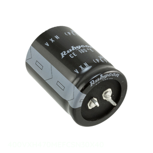 Manufacturer Channel 470 uF CAP ALUM 470UF 20% 400V SNAP TH Through Hole 400VXH470MEFCSN30X40 Capacitor - Product Image 1
