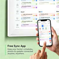 Calendario Inteligente de Pared de 15.6 Pulgadas con Pantalla Táctil WiFi, Recordatorio Familiar, Organizador de Tareas