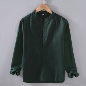 HO nuovo <span class=keywords><strong>camicia</strong></span> <span class=keywords><strong>uomo</strong></span> taglie forti a maniche lunghe di <span class=keywords><strong>lino</strong></span> di cotone leggero e Casual <span class=keywords><strong>camicia</strong></span> a maniche lunghe da <span class=keywords><strong>uomo</strong></span> - Product Image 3