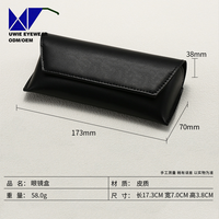 Étui à lunettes rembourré avec fermeture à pression, bords peints et surpiqués, boîte à lunettes optiques, étui portable pour lunettes de soleil, logo personnalisé disponible