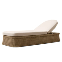 Chaise longue de jardin réglable en rotin PE avec cadre en aluminium imperméable, design moderne pour hôtel, villa, piscine