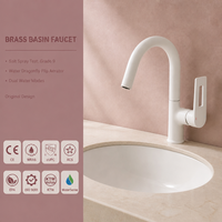Robinet de lavabo en laiton blanc H2330, mitigeur monocommande à poser sur le plan, style moderne