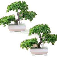 Vente en gros de petits arbres bonsaï artificiels en plastique pour la décoration intérieure, Noël, mariages, Halloween, remise de diplômes, plante artificielle en pot