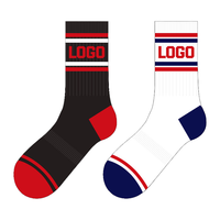 Chaussettes de sport pour hommes Blank Crew de haute qualité Manchette Logo personnalisé pour Elite Basketball Tennis Baseball Running