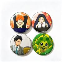 Badge personnalisé en étain, motif sur mesure, broche ronde de dessin animé, badge imprimé sur mesure pour anime, mariage, cadeau d'entreprise