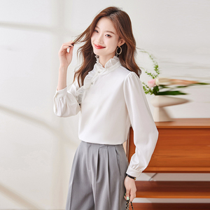 <span class=keywords><strong>Blusa</strong></span> Elegante de Estilo Coreano Personalizada al por Mayor de Fábrica para <span class=keywords><strong>Mujer</strong></span>, Manga Larga, Floral, de Gasa, con Encaje, Ropa Formal de Trabajo para <span class=keywords><strong>Fiesta</strong></span> - Product Image 6